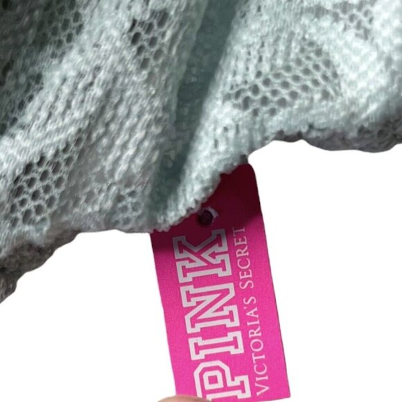 Pink Victorias Secret Push Up Bra Small Pale Blue New Lace - Picture 12 of 12